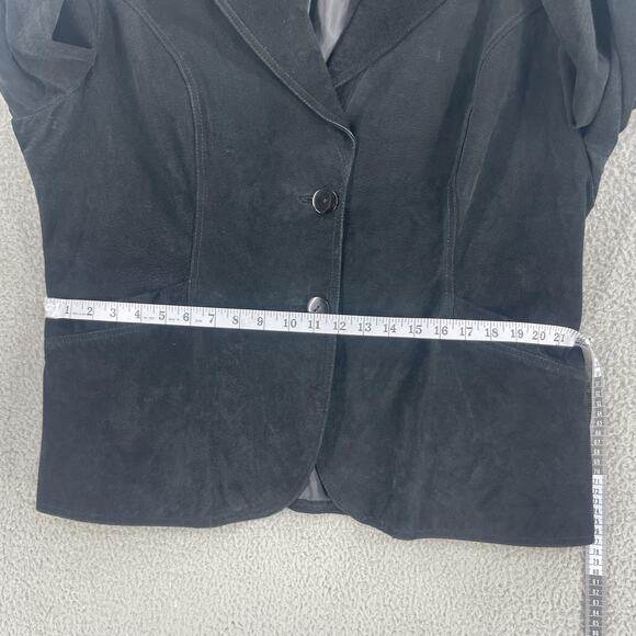 Mark Alan Jacket Womens Plus 3X Black Leather Blazer Coat Button Lined - Picture 7 of 11